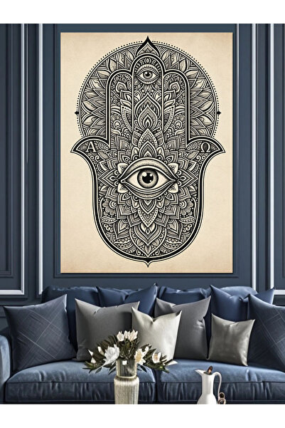 KanvasSepeti El Şeklinde Mistik Pictură în ulei de înaltă calitate texturat C...