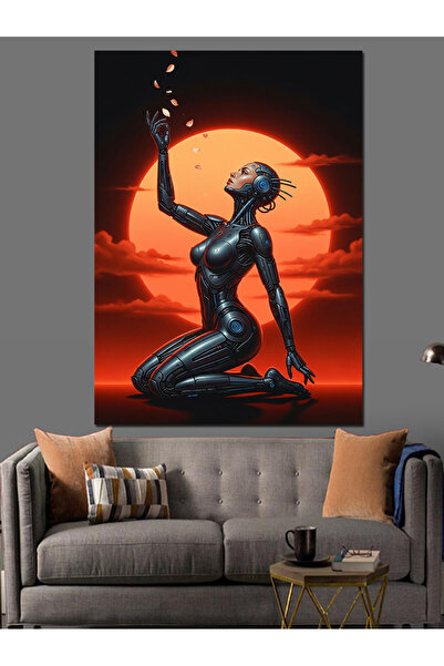 KanvasSepeti Silhouette Oturan Υψηλής ποιότητας ελαιογραφία Με υφή Καμβάς ζωγ...