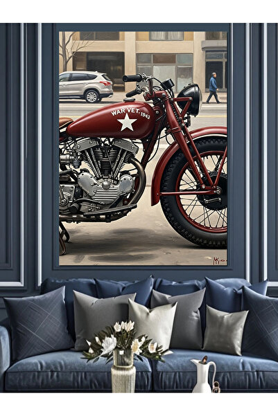 KanvasSepeti Motor clasic Pictură în ulei de înaltă calitate texturat Canvas ...