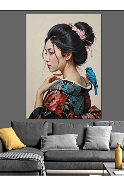 KanvasSepeti Păr tradițional Pictură în ulei de înaltă calitate texturat Canv...