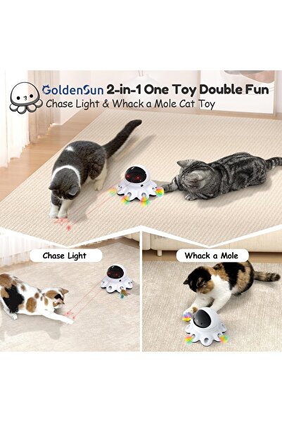 NO BRAND Cat toy, 8-hole mouse mobile spring, USB rechargeable