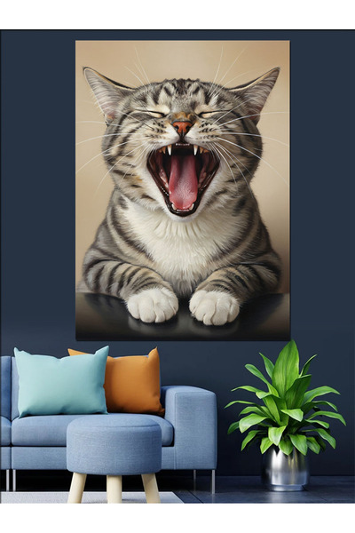 KanvasSepeti Aghzı Açık Kükreting (or Roarings) Pictură în ulei de înaltă cal...