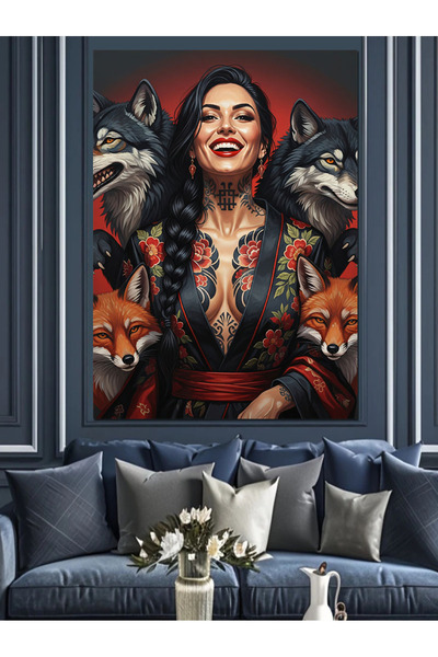 KanvasSepeti Păr închis la culoare Exotic Pictură în ulei de înaltă calitate ...