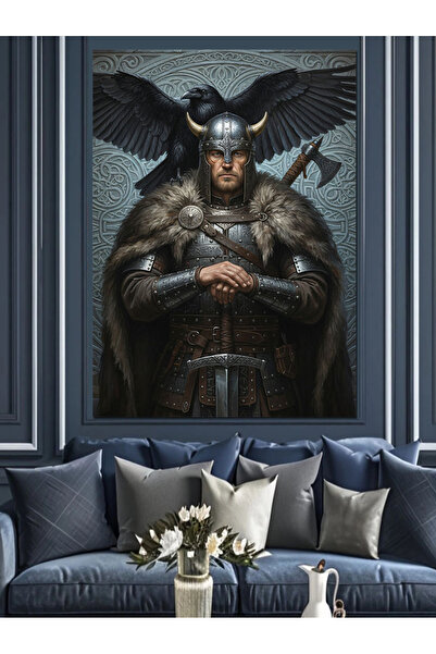 KanvasSepeti Wild Viking Υψηλής ποιότητας ελαιογραφία Με υφή Καμβάς ζωγραφική...