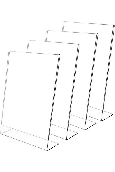 Slasa حامل لافتة على شكل حرف L من الأكريليك مقاس A5 (21.1 × 14.9 سم) حامل عرض...