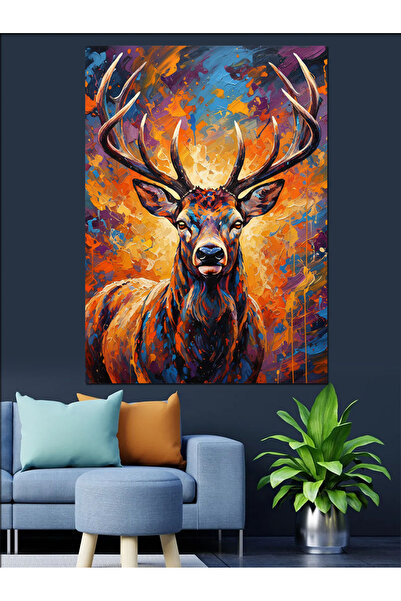 KanvasSepeti Iepure de iarnă Animal Pictură în ulei de înaltă calitate textur...