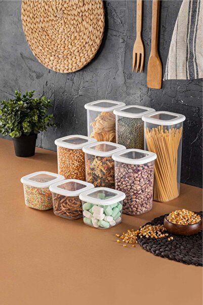 Asi Home Set of Storage Boxes, 9 Pieces, White, FOLYBNM -