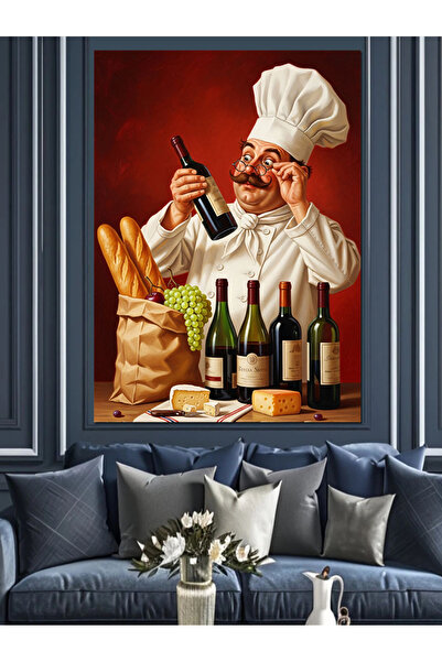 KanvasSepeti Degustacija vina Srećna Visokokvalitetna uljana slika Teksturira...