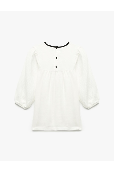 Koton Φόρεμα με μακρύ μανίκι με λεπτομέρεια από βαμβακερό φιόγκο