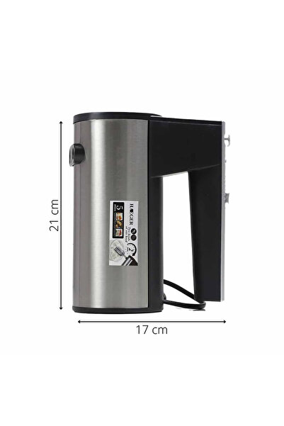 HAEGER خلاط يدوي كهربائي برأسين للتحريك - أسود وفضي