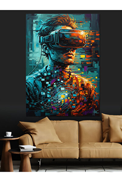 KanvasSepeti Άνθρωπος με εικονικά γυαλιά Ελαιογραφία υψηλής ποιότητας Με υφή ...