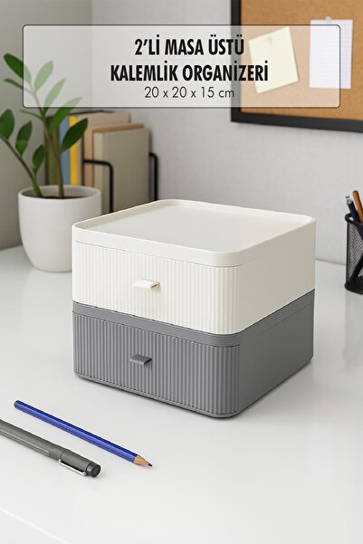Genel Markalar 2 Katlı Çekmeceli Kalemlik & Ofis Masa Üstü Düzenleyici & Çok ...