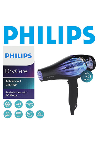 Philips Dry Care, Pro Hair Dryer with Ac Motor, Fast and Powerful Dryer- 2200W