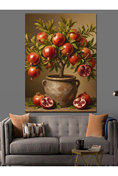 KanvasSepeti Rodii roșii Pictură în ulei de înaltă calitate texturat Pânză Ca...