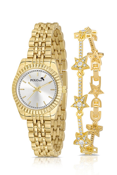 Polo Air ساعة يد رياضية كلاسيكية للنساء مع سوار نجمة ذهبي اللون PL-1562B1