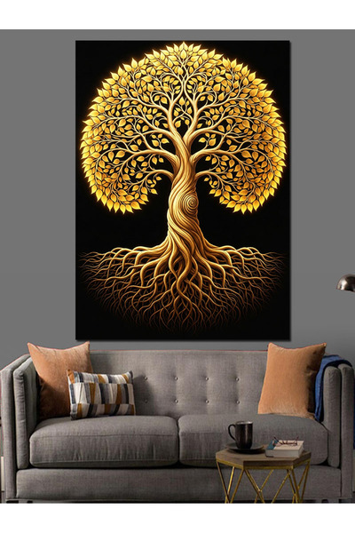 KanvasSepeti Roots Wide Vopsea în ulei de înaltă calitate texturat Canvas Can...