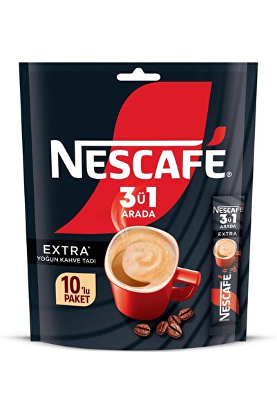 Nescafe 3ü1 Arada Extra Yoğun Kahve Tadı Granül Kahve 10'lu Paket