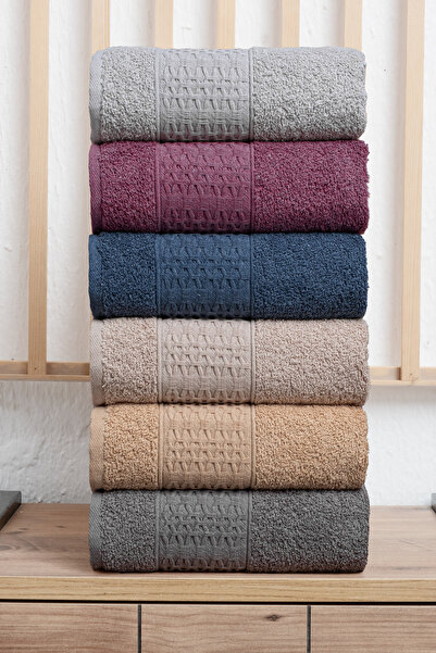 Minoset مناشف ويندي 100% قطن، مجموعة من 6 قطع - 30×50 سم، فاخرة، ناعمة، ماصة، للاستخدام في المطبخ والحمام