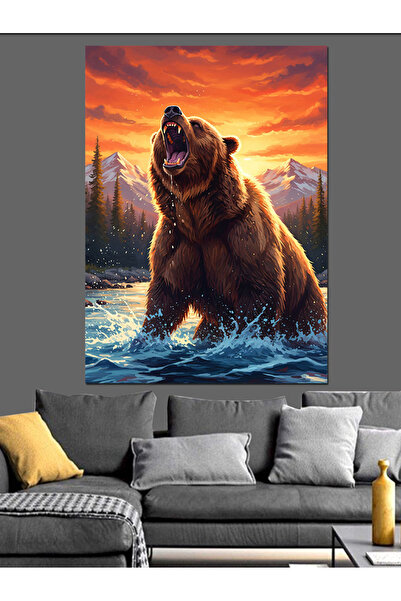 KanvasSepeti Vahşi Kahverengi Pictură în ulei de înaltă calitate texturat Can...