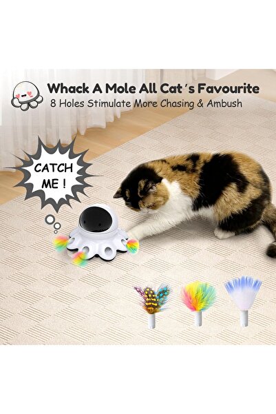 NO BRAND Cat toy, 8-hole mouse mobile spring, USB rechargeable