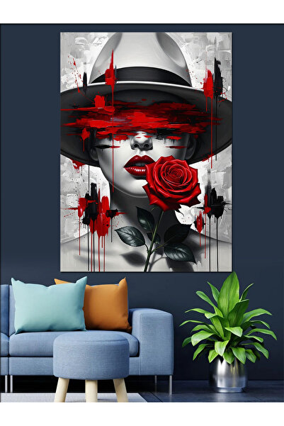 KanvasSepeti Maskeli Kırmızı Υψηλής ποιότητας ελαιογραφία Με υφή Καμβάς Καμβά...