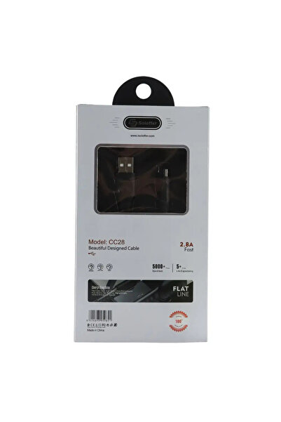 SOLOFFER Beautiful Designed cable, Charging & Sync Data Cable, Charging Data Cable, 2.8A- Black