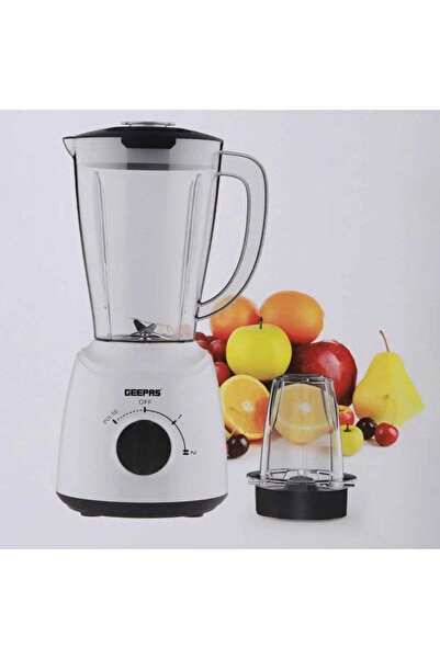 Geepas 2in1 Blender Multifunctional Stainless Steel Blades with 400W GSB44027- White