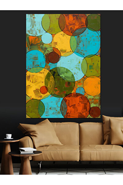 KanvasSepeti Pictură în ulei de înaltă calitate, abstractă, geometrică, textu...