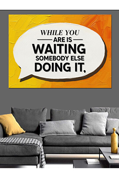 KanvasSepeti „While You Wait” Pictură în ulei de înaltă calitate texturat Can...