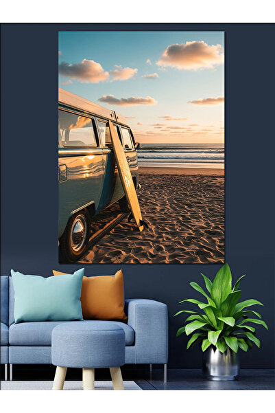 KanvasSepeti Pictură pe pânză Sunset Surf și pictură în ulei de înaltă calita...