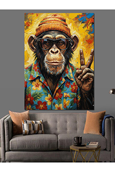 KanvasSepeti Peaceful Hipster Pictură în ulei de înaltă calitate texturat Can...