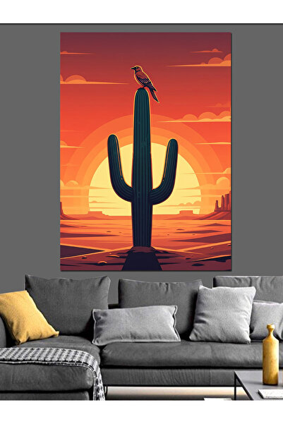 KanvasSepeti Gün Batımı Çöl Pictură în ulei de înaltă calitate texturat Canva...