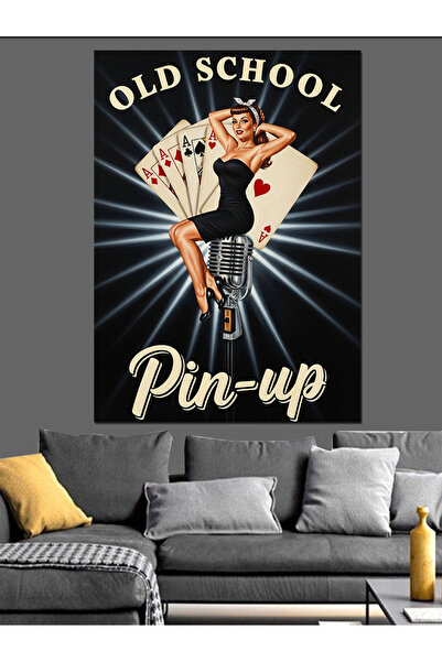 KanvasSepeti Retro cu cărți de poker Pictură în ulei de înaltă calitate textu...
