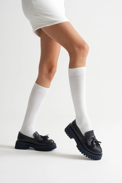 MFT AYAKKABI Women's daily comfort tassel loafer - navy blue