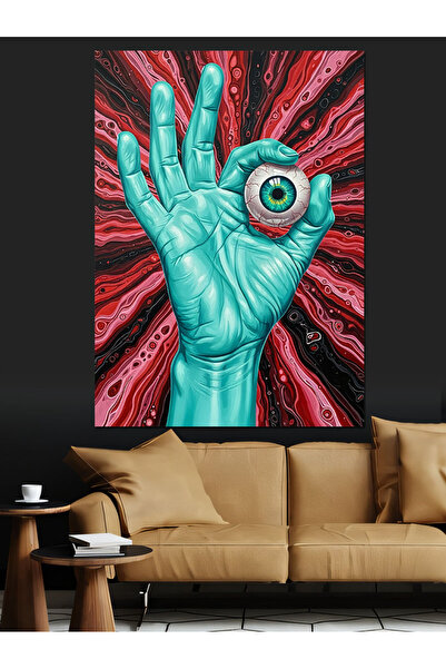 KanvasSepeti Pictură în ulei de înaltă calitate, pictată în roșu, texturat Pâ...