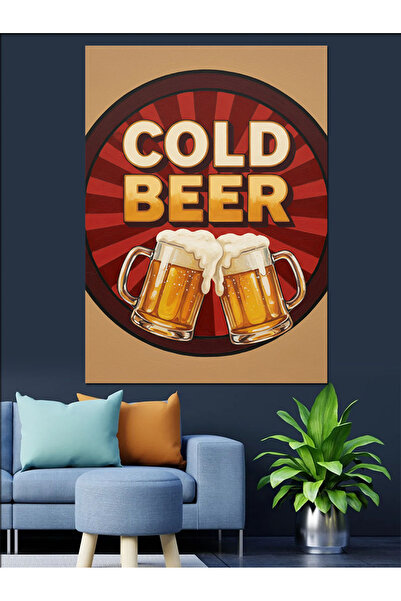 KanvasSepeti "Cold Beer" Pictură în ulei de înaltă calitate texturat Canvas C...