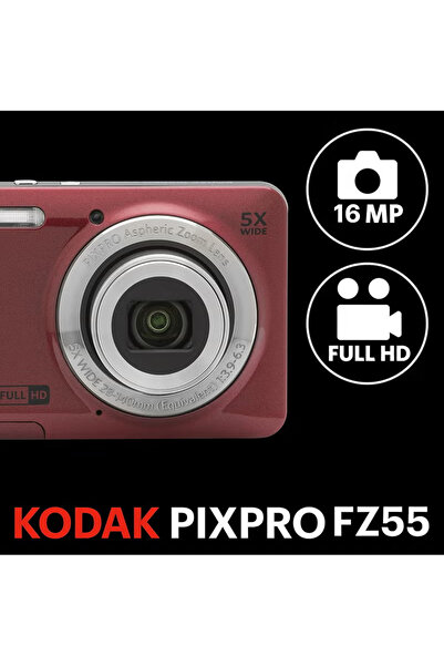 Kodak PIXPRO FZ55 16MP Point & Shoot Camera 5X Optical Zoom 28mm 1080P