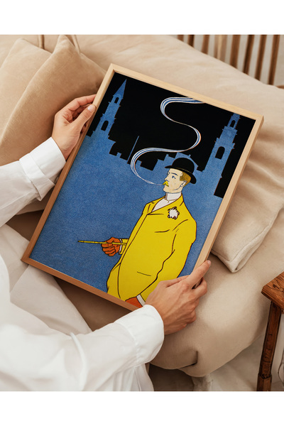 ARTHOUSECOLLECTIVE Edward Penfield Poster - Man in Yellow Suit - Unframed Poster on Canvas Print Dimensions