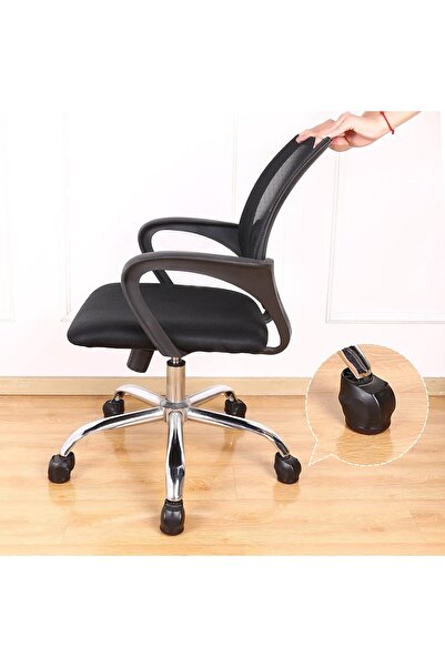 AZONEE 5Pcs Wheel Stoppers for Rolling Furniture Feet, 2 Inch Felt Caster Cups, Anti-Scratch, Black