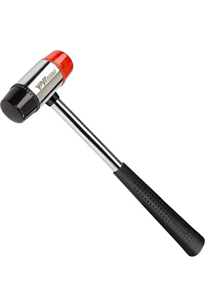 YIYITOOLS مطرقة ناعمة مزدوجة الوجهين، 35 مم، أحمر/أسود