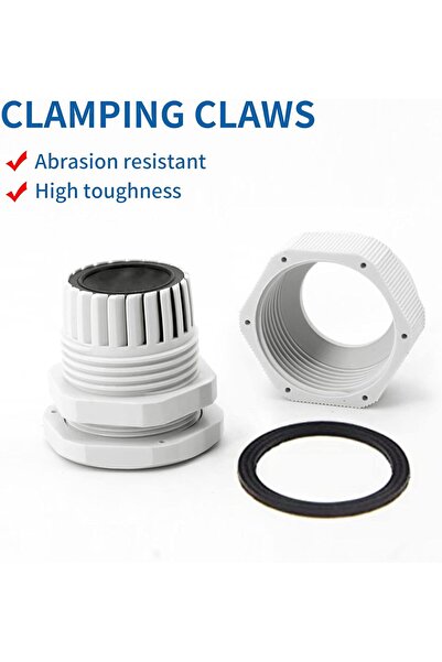 Generic LISTENJIALE Cable Gland Kit 50PCS PG7-19 Waterproof Adjustable 3-16mm (White)