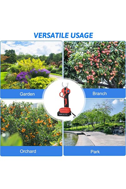 Generic 48V Electric Pruning Shears 2Pack Cordless Battery Powered Tree Pruner 30mm Cutting Blades