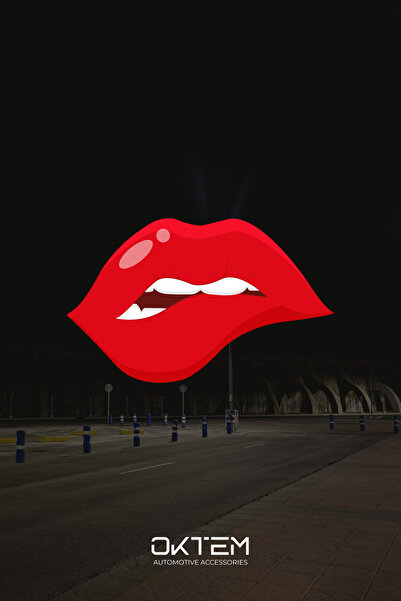 OKTEM Nameplate Plaka Öpücük Sticker 4x2 cm | Araba ve Motosiklet İçin Kırmız...