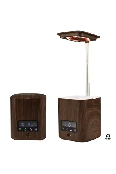 ATOM DEALS Smart LED Planter, ATOM DEALS, Bluetooth, Clock, Humidifier, Digital Display, Brown