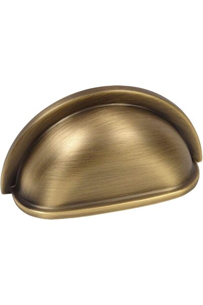 COSMAS 10 Pack 4310BAB Brushed Antique Brass Bin Cup Drawer Pull - 3" (76mm) Hole Centers