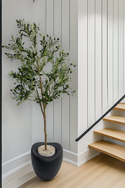 Yapay Çiçek Deposu Yapay Ağaç Dinazor Yumurtası Saksıda Zeytin Ağacı 195 cm A...