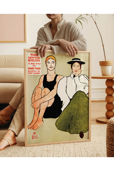ARTHOUSECOLLECTIVE Edward Penfield - Two Seated Women - Unframed Poster in Table Dimensions