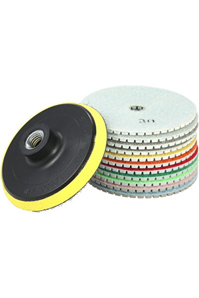 EACAM 11 قطعة من وسادات التلميع الماسية الرطبة مقاس 4 بوصات مع وسادة دعم للجر...