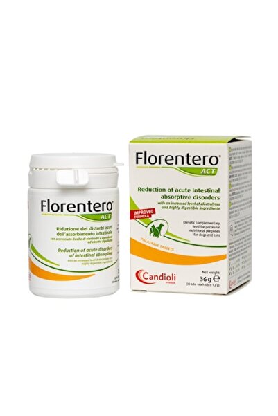 candioli Florentero Act digestive supplement with prebiotics and probiotics for dogs and cats, 30 tablets