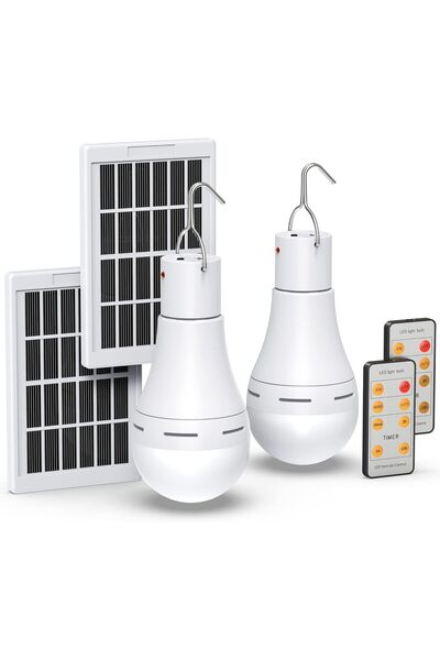 NALACAL عبوة من لمبتي LED تعملان بالطاقة الشمسية، قابلة لإعادة الشحن، 6500 كل...